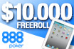 10 000$-os exkluzv freeroll a 888pokeren: hrom iPad 2 nyerhet!